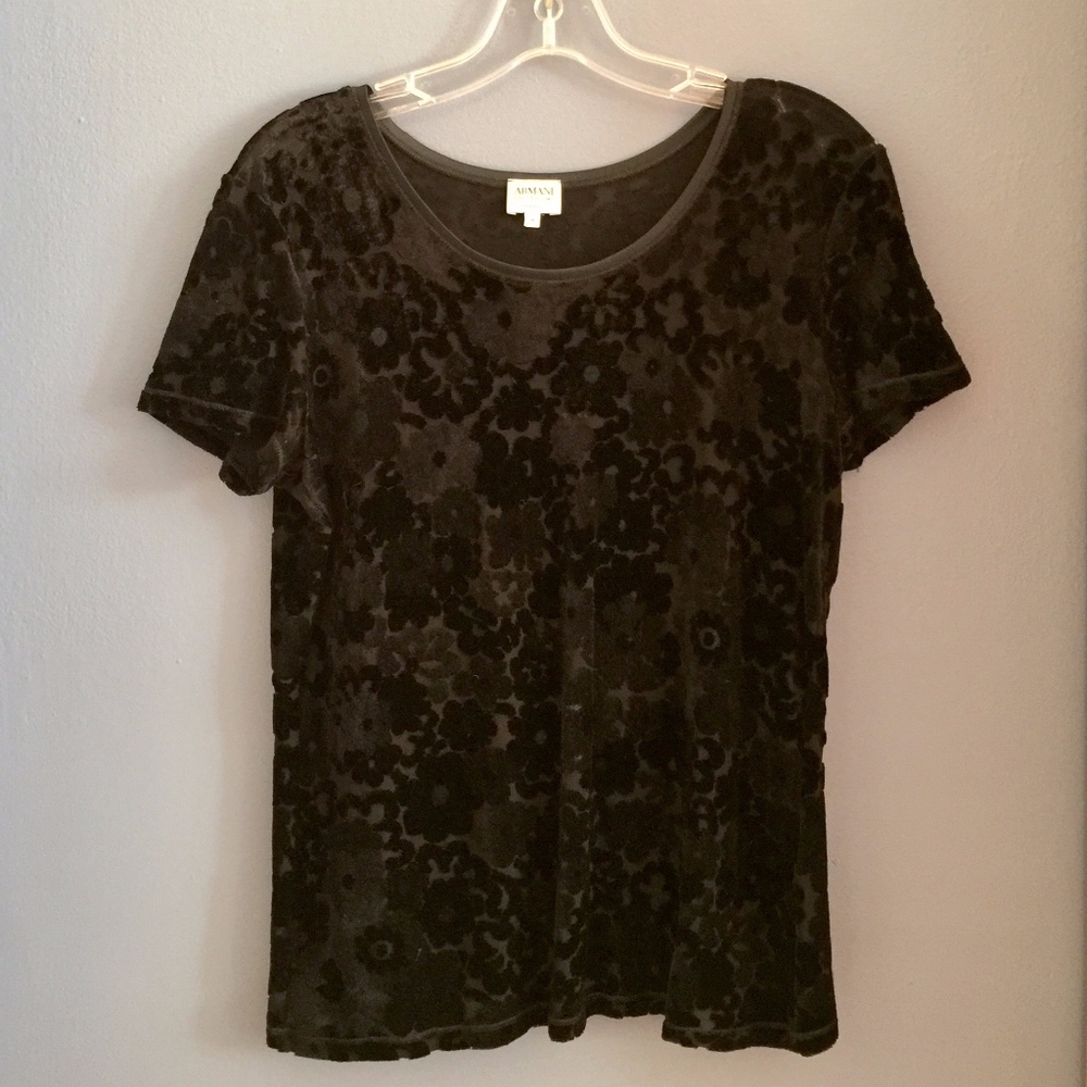 Armani Collezioni Velvet Stretchy T-shirt size 14